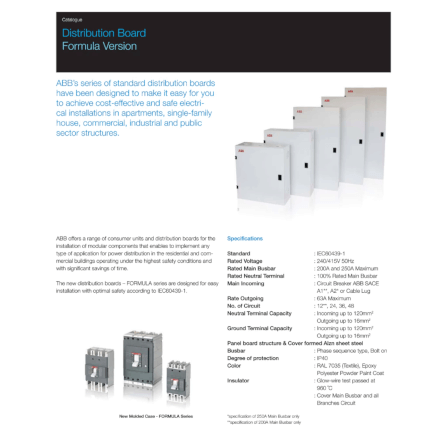 ตู้โหลดเซ็นเตอร์ 24 ช่อง 250A ABB รุ่น DB24MC250 แบบ MAIN CIRCUIT BREAKER_8